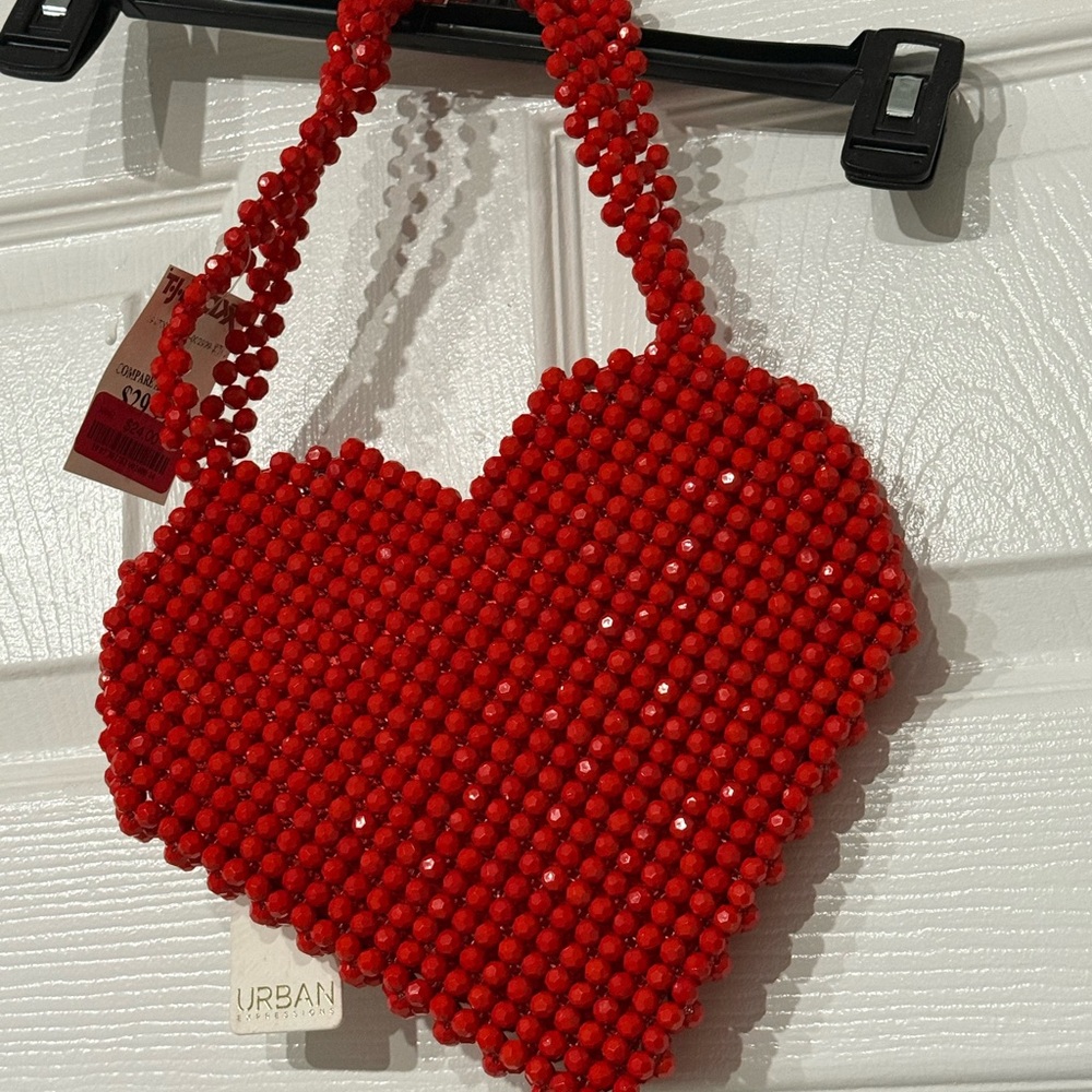 Vibrant Red Heart Mini Bag
